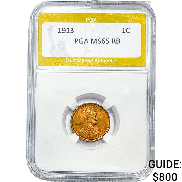 1913 Wheat Cent PGA MS65 RB