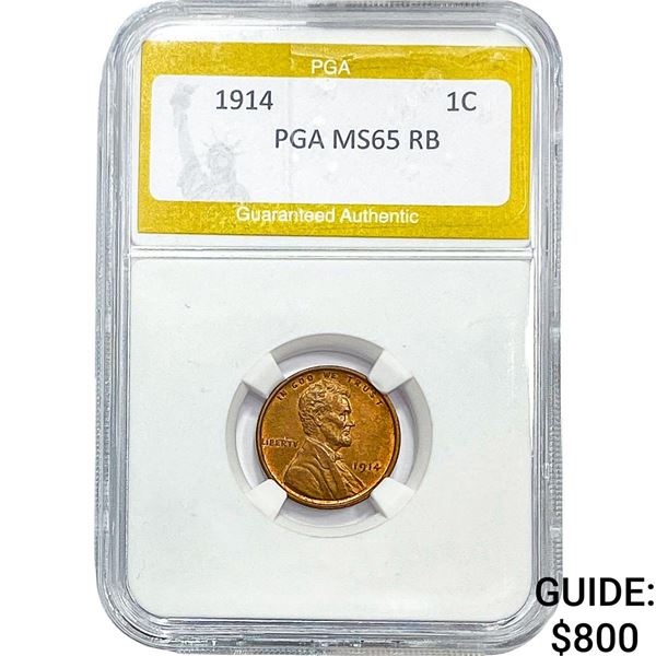 1914 Wheat Cent PGA MS65 RB