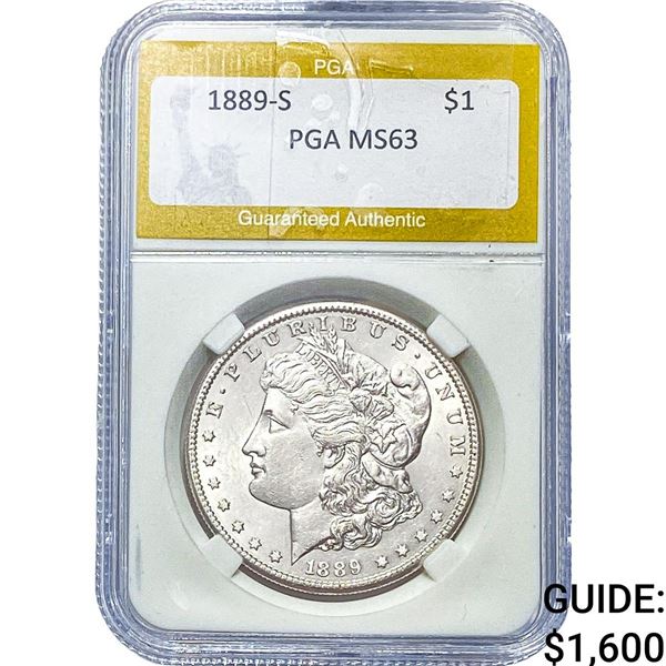 1889-S Morgan Silver Dollar PGA MS63