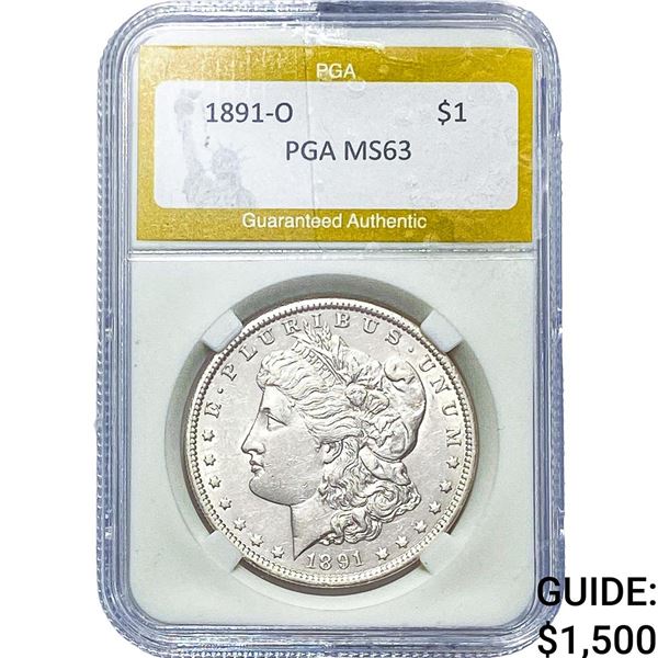 1891-O Morgan Silver Dollar PGA MS63