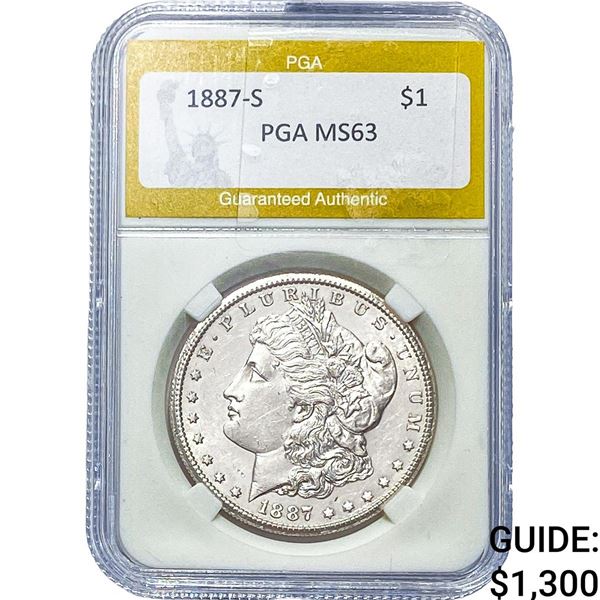 1887-S Morgan Silver Dollar PGA MS63