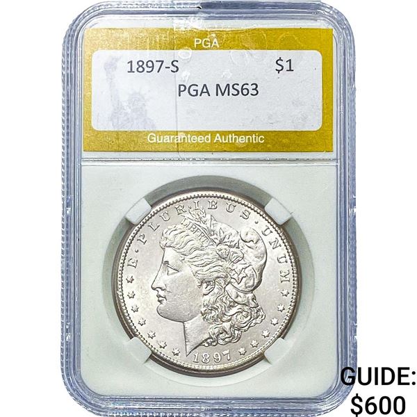 1897-S Morgan Silver Dollar PGA MS63