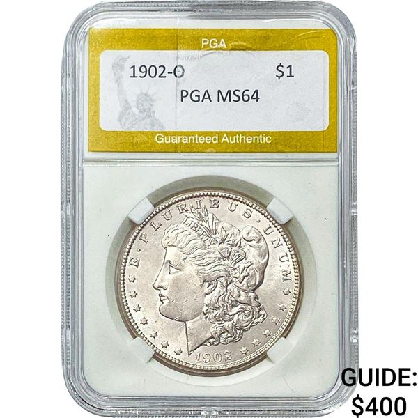 1902-O Morgan Silver Dollar PGA MS64