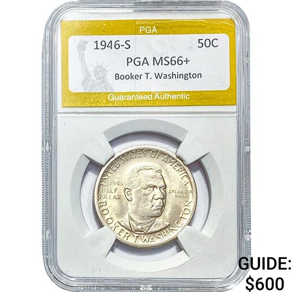 1946-S Booker T Half Dollar PGA MS66+