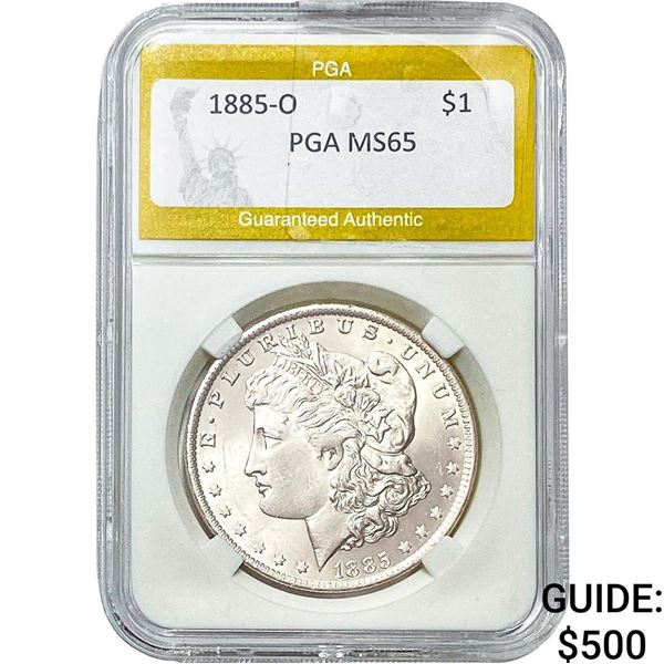 1885-O Morgan Silver Dollar PGA MS65