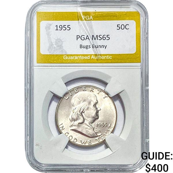 1955 Franklin Half Dollar PGA MS65 Bugs Bunny