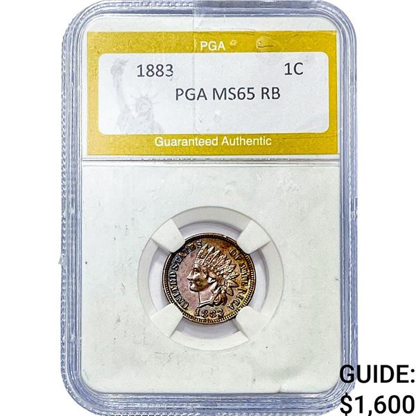 1883 Indian Head Cent PGA MS65 RB
