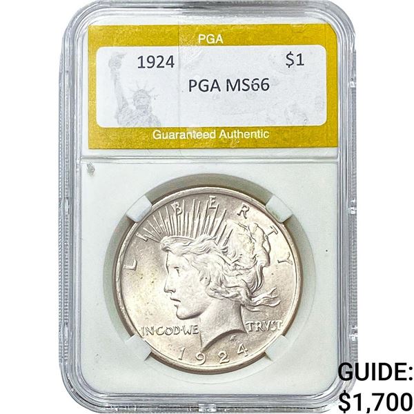 1924 Silver Peace Dollar PGA MS66