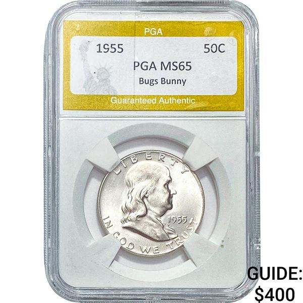1955 Franklin Half Dollar PGA MS65 Bugs Bunny