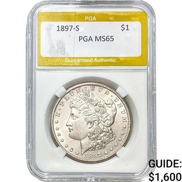 1897-S Morgan Silver Dollar PGA MS65