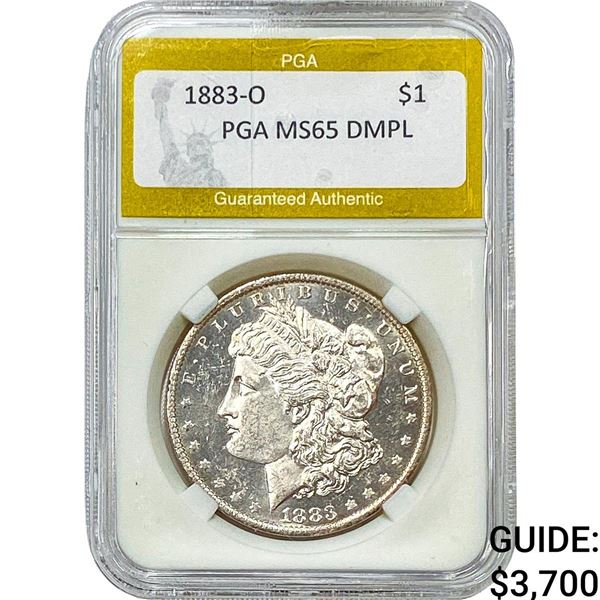 1883-O Morgan Silver Dollar PGA MS65 DMPL
