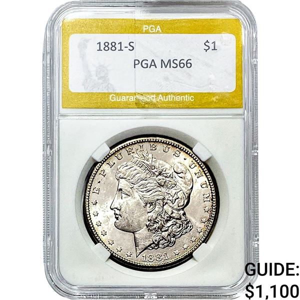 1881-S Morgan Silver Dollar PGA MS66