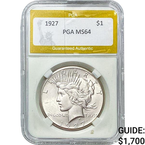 1927 Silver Peace Dollar PGA MS64