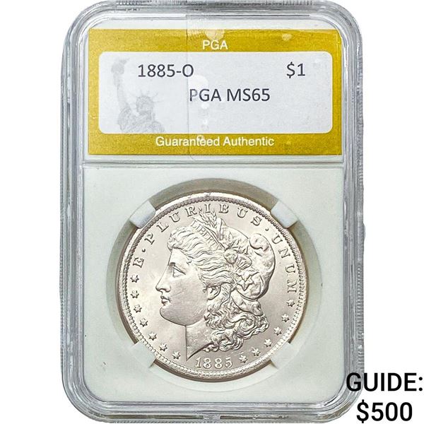 1885-O Morgan Silver Dollar PGA MS65