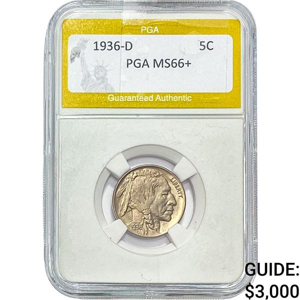 1936-D Buffalo Nickel PGA MS66+