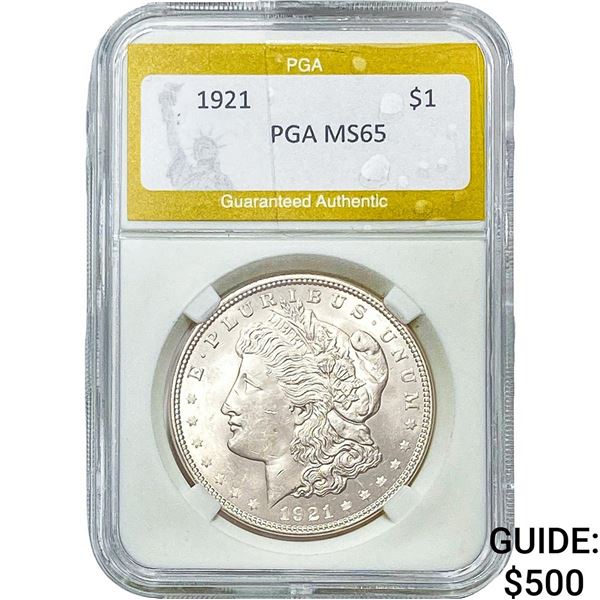 1921 Morgan Silver Dollar PGA MS65