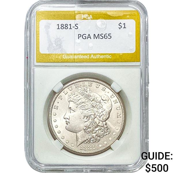 1881-S Morgan Silver Dollar PGA MS65