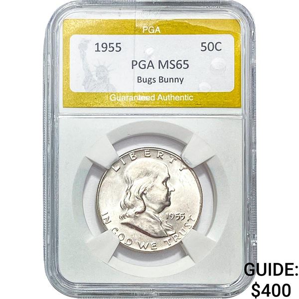 1955 Franklin Half Dollar PGA MS65 Bugs Bunny
