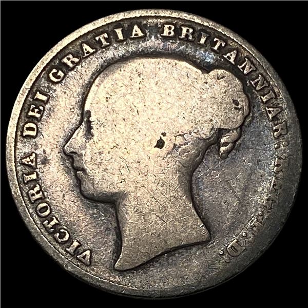 1844 Silver One Shilling Victoria NICELY  CIRCULATED