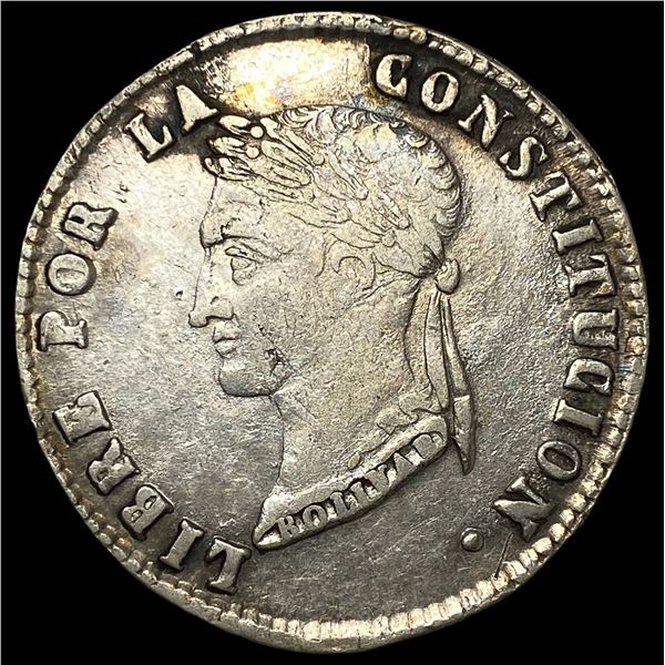 1836 Bolivia Silver 4 Soles LM-J LIGHTLY  CIRCULATED