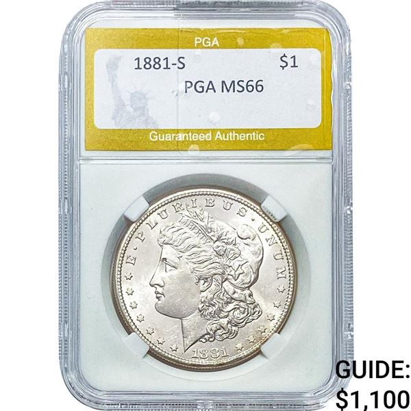 1881-S Morgan Silver Dollar PGA MS66