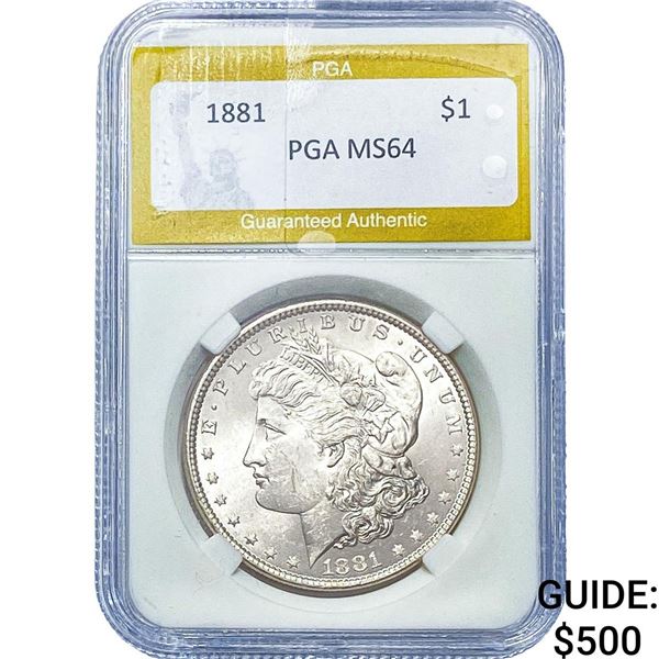 1881 Morgan Silver Dollar PGA MS64