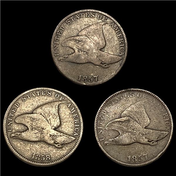 [3]1857-1858 Flying Eagle Cents LIGHTLY CIRCULATED