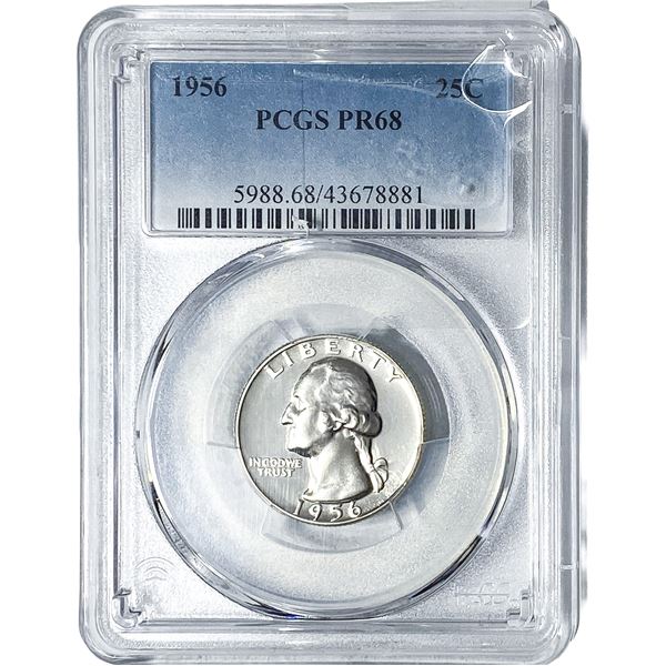 1956 Washington Silver Quarter PCGS PR68