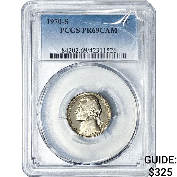 1970-S Jefferson Nickel PCGS PR69 CAM