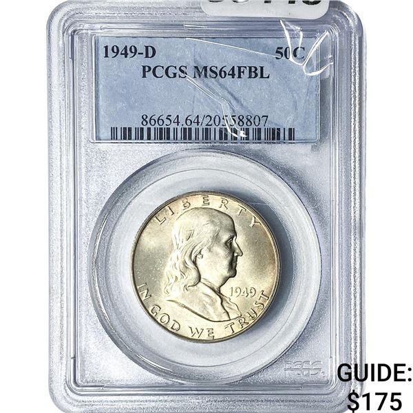1949-D Franklin Half Dollar PCGS MS64 FBL