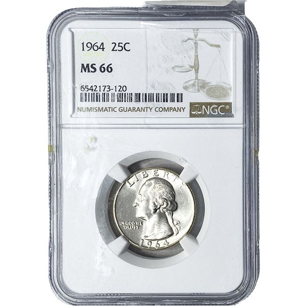 1964 Washington Silver Quarter NGC MS66