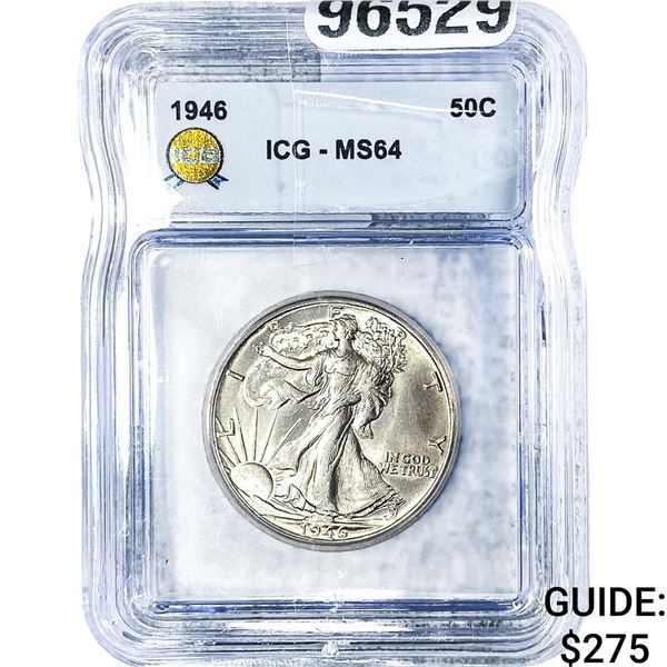 1946 Walking Liberty Half Dollar ICG MS64