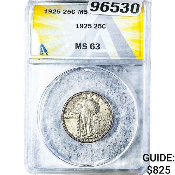 1925 Standing Liberty Quarter ANACS MS63