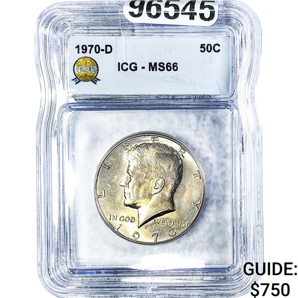 1970-D Kennedy Half Dollar ICG MS66