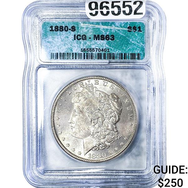 1880-S Morgan Silver Dollar ICG MS63