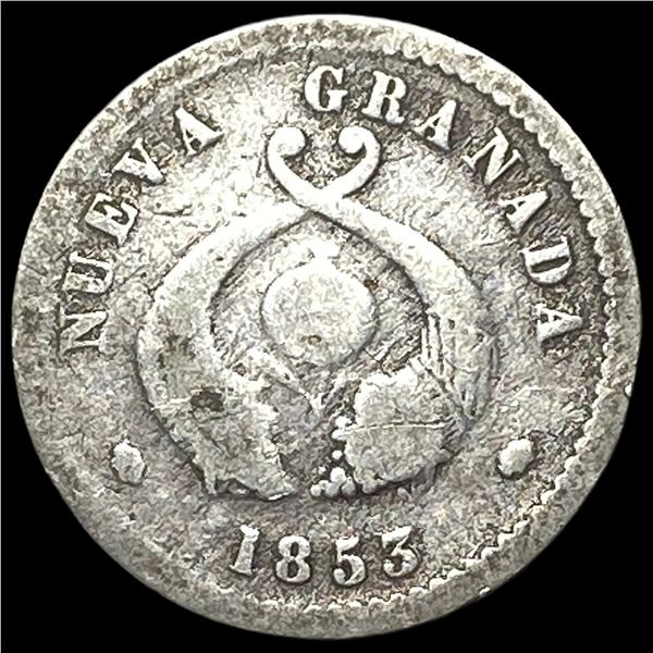 1853 Colombia Silver 1 Decimo