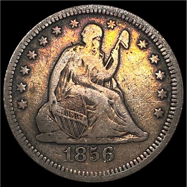 1856 Silver Seated Liberty Quarter NEARLY UNCIRCULATED