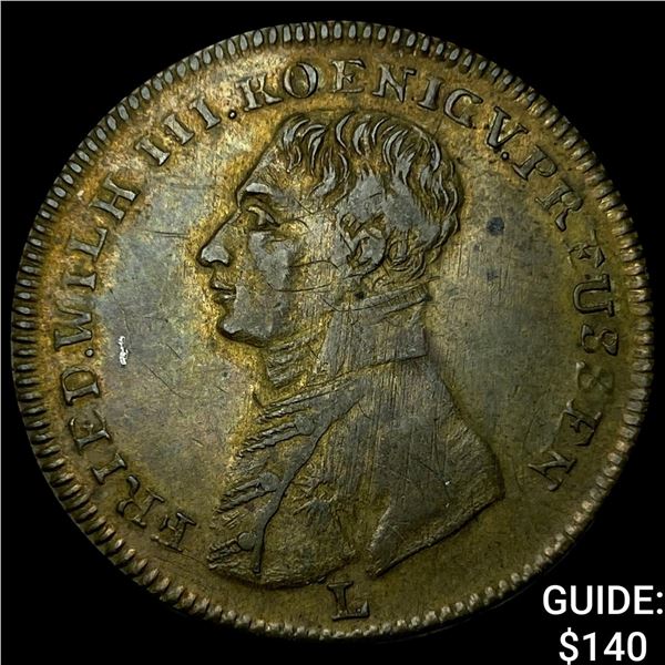 1814 Prussia Frederick William III Bronze Jeton