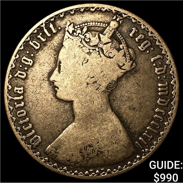 1862 Great Britain Victoria Silver 1 Florin KM-746.1