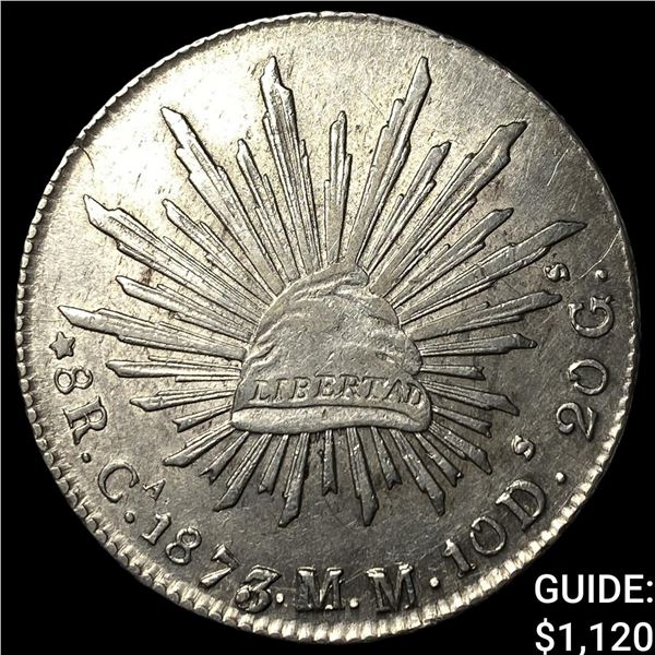 1873/5 CaMM Mexico Silver 8 Reales Overstruck Date