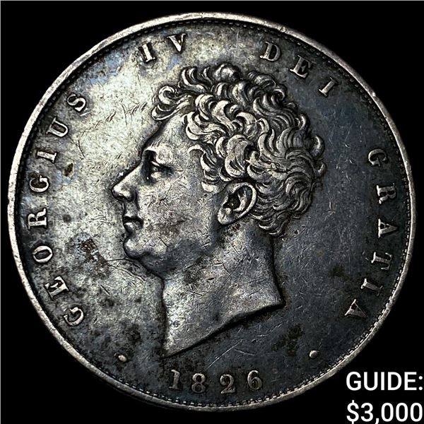 1826 Great Britain George IV Silver 1/2 Crown