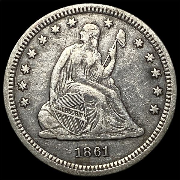 1861 Seated Liberty Quarter CLOSELY  UNCIRCULATED