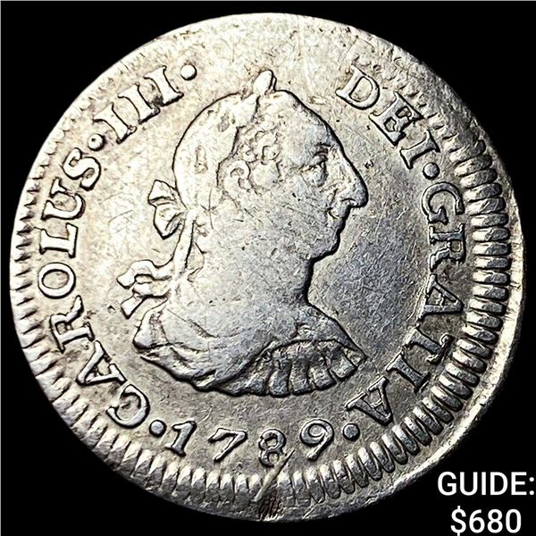 1789-FM Mexico Silver Charles III Silver 1/2 Real