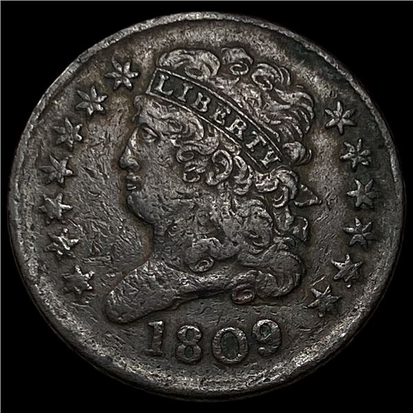 1809 Classic Head Half Cent NEARLY  UNCIRCULATED