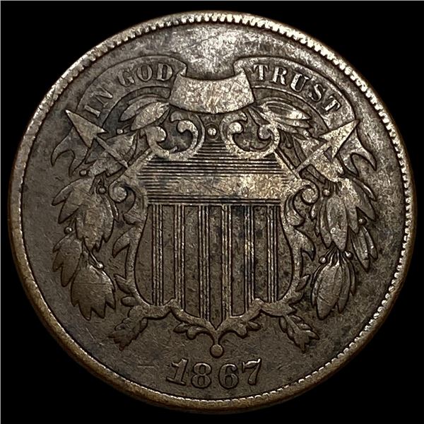 1867 Two-Cent Piece NEARLY UNCIRCULATED