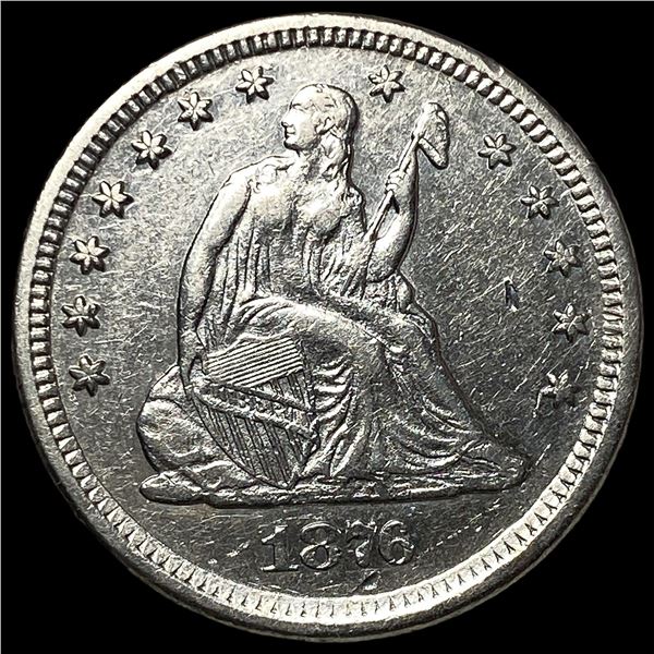 1876-CC Silver Seated Liberty Quarter  UNCIRCULATED