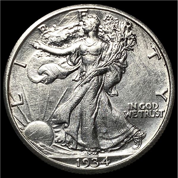 1934-S Silver Walking Liberty Half Dollar CHOICE AU