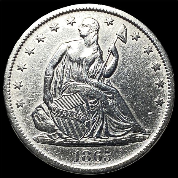 1865-S Silver Seated Liberty Half Dollar UNCIRCULATED