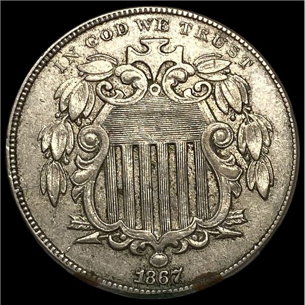 1867 Shield Nickel CHOICE AU