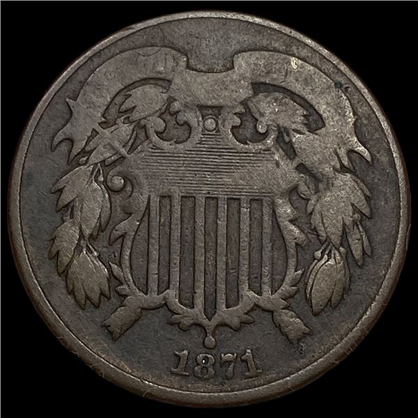 1871 Two-Cent Piece NEARLY UNCIRCULATED